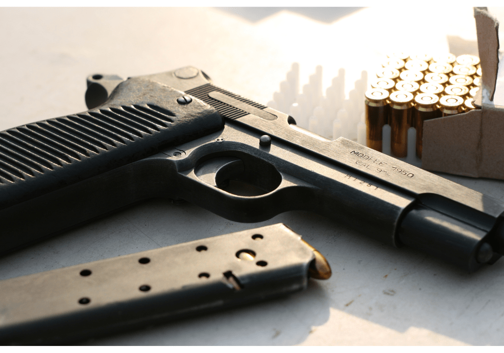 A Pistol, Magazine, and Ammo